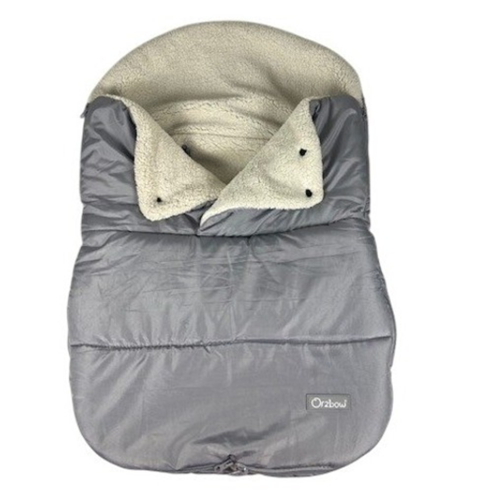 Orzbow Universal Stroller Footmuff Bunting Bag‎ Grey Sherpa Lined Winter Cover